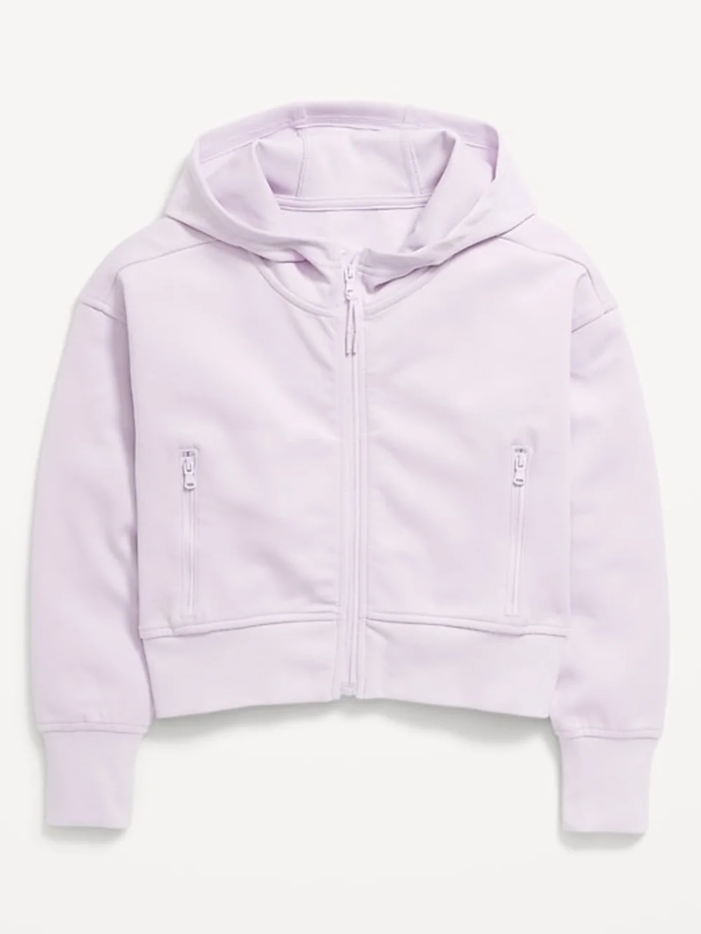 Old Navy Dynamic Fleece Zip-Front Performance Lavender Hoodie Girls Size L 10/12